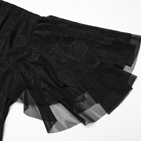Elegantes Gothic-Spitzenkleid mit V-Ausschnitt