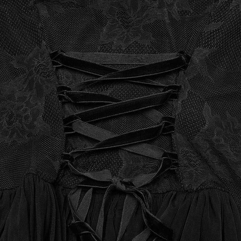 Elegantes Gothic-Spitzenkleid mit V-Ausschnitt