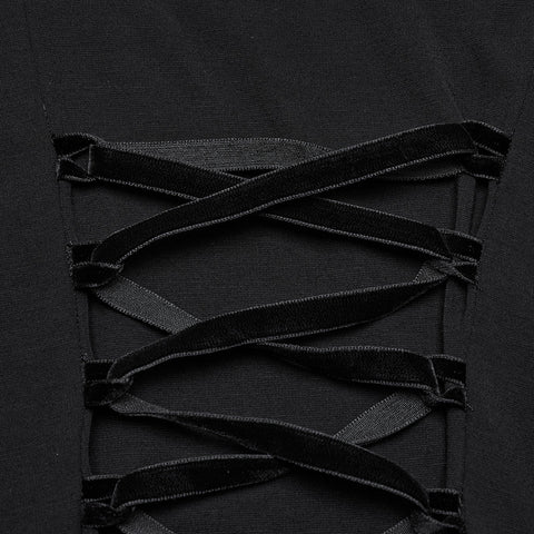 Gothic Kleid mit unregelmäßigem Spleißmuster