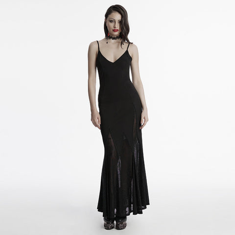 Gothic Kleid mit unregelmäßigem Spleißmuster