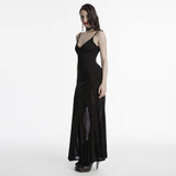 Gothic Kleid mit unregelmäßigem Spleißmuster