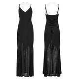 Gothic Kleid mit unregelmäßigem Spleißmuster