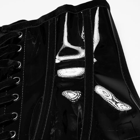 Gothic-Lacklederkorsett mit Leopardenmuster