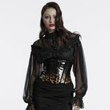 Gothic-Lacklederkorsett mit Leopardenmuster