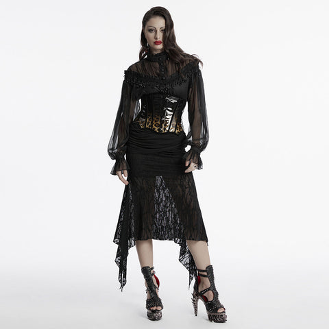 Gothic-Lacklederkorsett mit Leopardenmuster