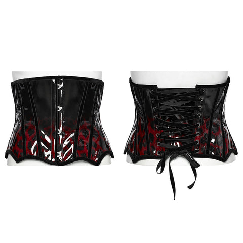 Gothic-Lacklederkorsett mit Leopardenmuster