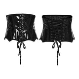 Gothic-Lacklederkorsett mit Leopardenmuster