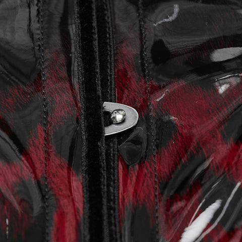 Gothic-Lacklederkorsett mit Leopardenmuster