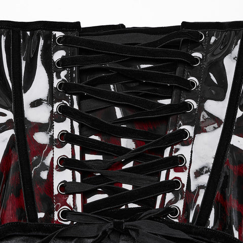 Gothic-Lacklederkorsett mit Leopardenmuster