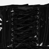 Gothic-Lacklederkorsett mit Leopardenmuster