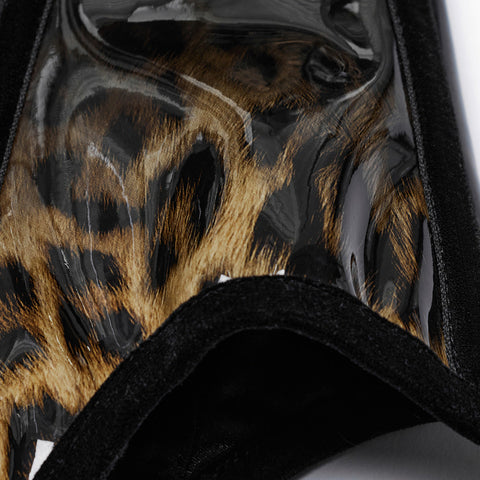 Gothic-Lacklederkorsett mit Leopardenmuster