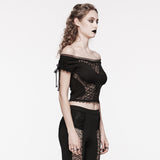 Gothic schulterfreies Spitzenoberteil