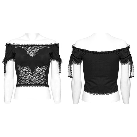 Gothic schulterfreies Spitzenoberteil