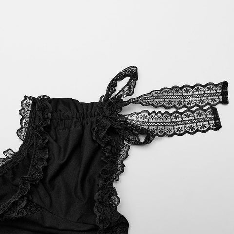 Gothic schulterfreies Spitzenoberteil