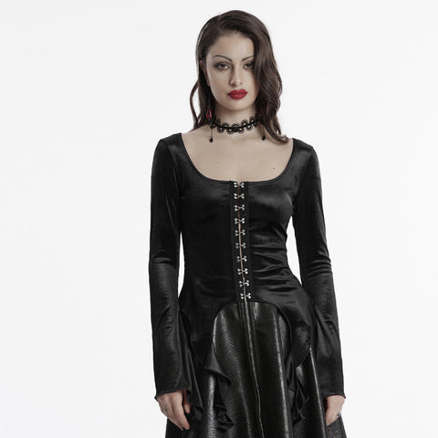 T-Shirt aus Samt mit Gothic-Farbverlaufsdruck