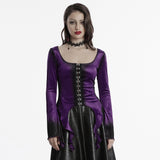 T-Shirt aus Samt mit Gothic-Farbverlaufsdruck