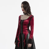 T-Shirt aus Samt mit Gothic-Farbverlaufsdruck