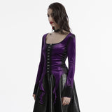 T-Shirt aus Samt mit Gothic-Farbverlaufsdruck