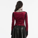 T-Shirt aus Samt mit Gothic-Farbverlaufsdruck