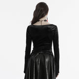 T-Shirt aus Samt mit Gothic-Farbverlaufsdruck