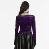 T-Shirt aus Samt mit Gothic-Farbverlaufsdruck