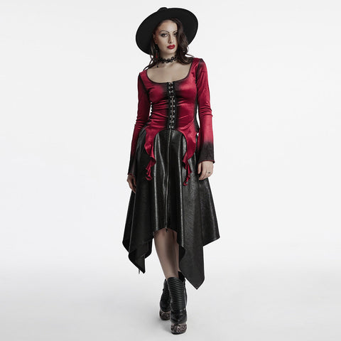 T-Shirt aus Samt mit Gothic-Farbverlaufsdruck