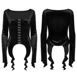 T-Shirt aus Samt mit Gothic-Farbverlaufsdruck