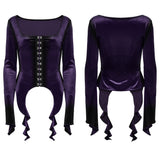 T-Shirt aus Samt mit Gothic-Farbverlaufsdruck