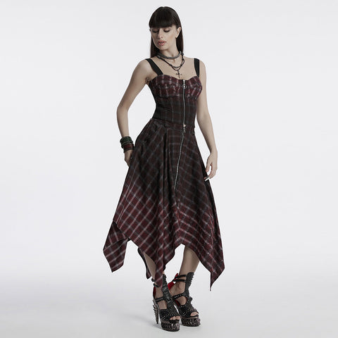 Punk-Weste mit Farbverlauf und Karomuster