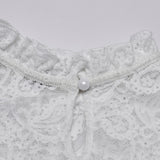 Gothic-T-Shirt mit Stehkragen und Spitze