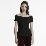 Gothic Off-Shoulder T-Shirt