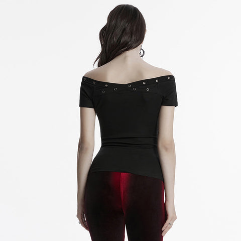 Gothic Off-Shoulder T-Shirt