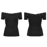 Gothic Off-Shoulder T-Shirt