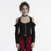 Sexy Gothic-T-Shirt mit Rüschen