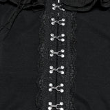 Sexy Gothic-T-Shirt mit Rüschen