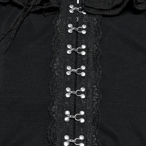 Sexy Gothic-T-Shirt mit Rüschen