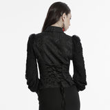 Jacquardhemd mit Gothic-Laternenärmeln
