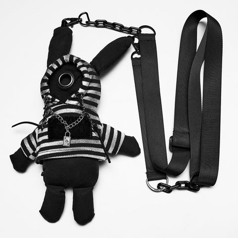 Clownhut aus Samt, Rucksackpuppe, mittellanger Mantel
