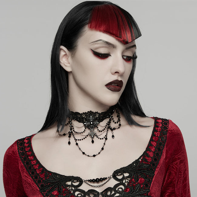 Gothic-Kreuz-Spitzenkette