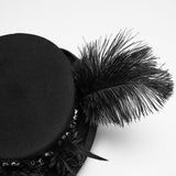 Gothic-Retro-Federhut