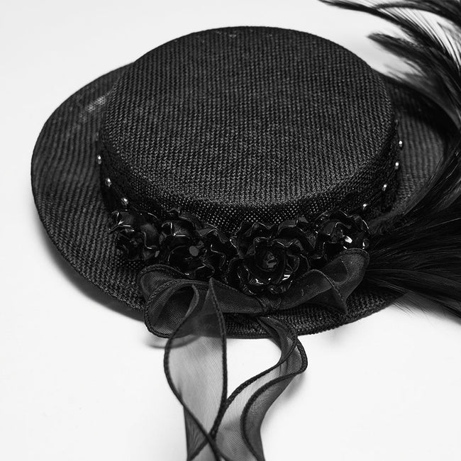 Hut im Gothic-Federband-Stil