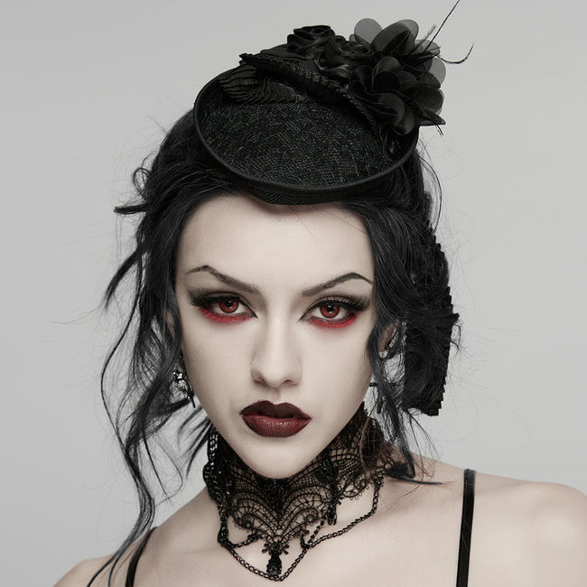 Gothic-Hut mit Rosenband