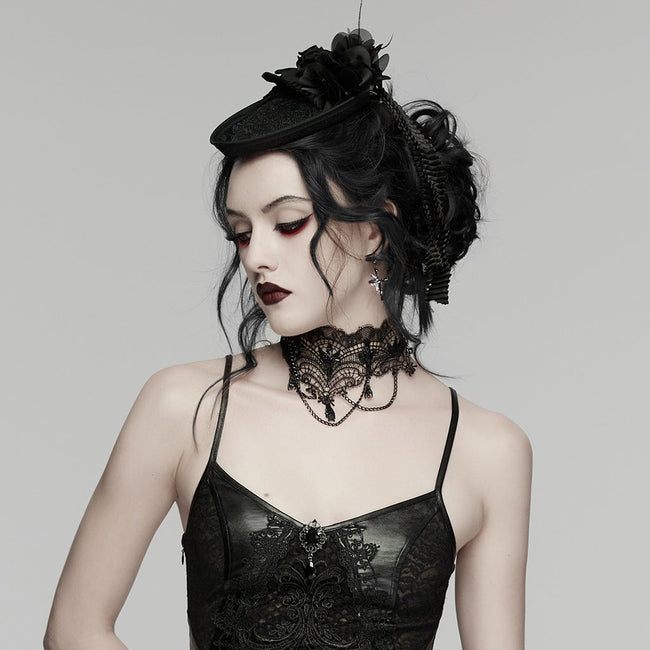 Gothic-Hut mit Rosenband