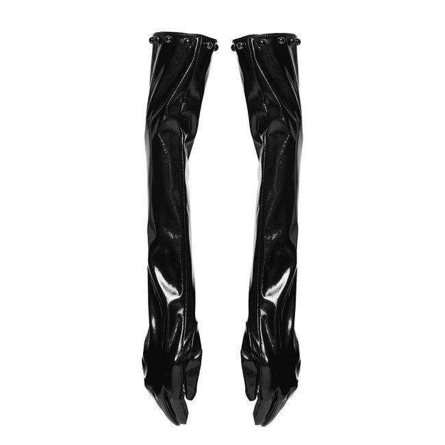 Punk-Lacklederhandschuhe