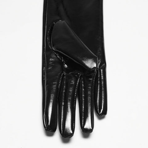Punk-Lacklederhandschuhe