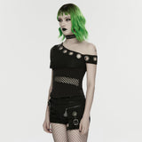Punk-T-Shirt mit schrägen Schultern