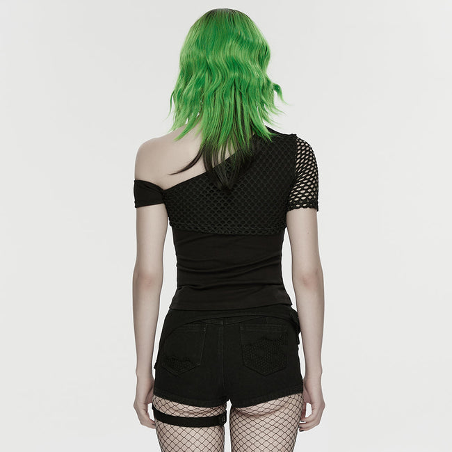Punk-T-Shirt mit schrägen Schultern