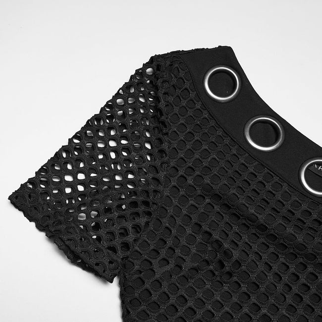 Punk-T-Shirt mit schrägen Schultern