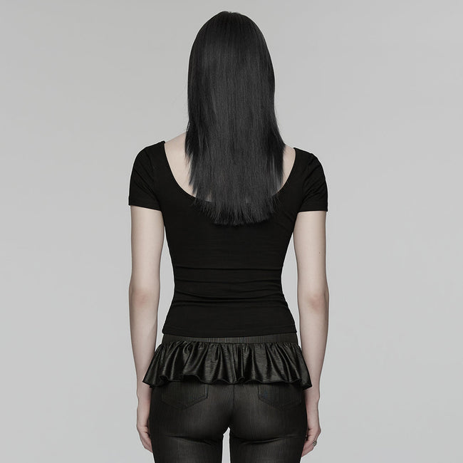 Punk Mesh Perspective Kurzarm-T-Shirt