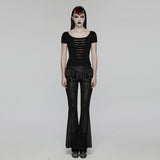 Punk Mesh Perspective Kurzarm-T-Shirt